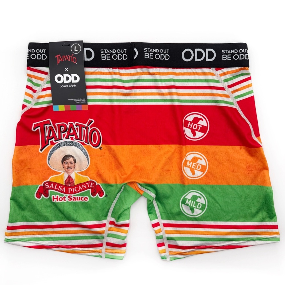 Odd Sox Tapatio Boxer Briefs Mens Large Underwear Hot Sauce Colorful Funny Gift